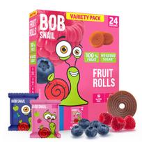 Vaisiniai suktinukai BOB SNAIL, aviečių ir mėlynių, 240 g, be cukraus, veganiški, 24 vnt.