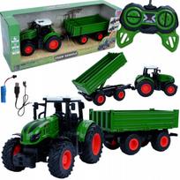 Didelis nuotoliniu būdu valdomas traktorius su priekaba, 42 cm, RC, USB