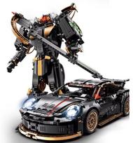 3 viename transformuojamas robotas ir automobilis RSR, konstravimo kaladėlės