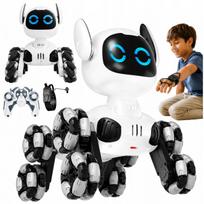 Interaktyvus roboto šuo su nuotoliniu valdymu, LED apšvietimu ir 360° judesiais