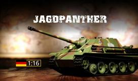 Nuotoliniu būdu valdomas tankas 1:16 German Jagdpanther su IR, garso ir dūmų funkcijomis