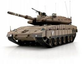 RC tankas HENG LONG IDF Merkava su IR valdymu, ASG patranka, garsu, dūmais ir metaliniais elementais