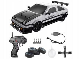 Nuotolinio valdymo drifto automobilis 4x4 Toyota Drift su LED ir dūmais