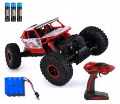 Radijo bangomis valdomas visureigis CAR RC Rock Crawler 4x4, raudonas, du varikliai