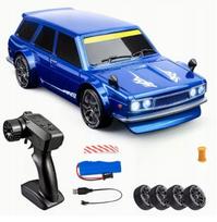 Mini drifto automobilis 1:24 su kliūčių rinkiniu namams ir biurui