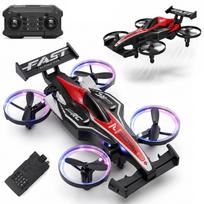 Nuotoliniu būdu valdomas automobilis-drone, skraidantis ir važiuojantis, su LED, triukais, 360°, USB, nuo 14 metų