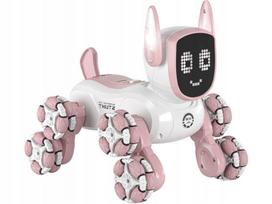 Nuotoliniu būdu valdomas robotas šuo S-LINE Robo Dog RCC303, rožinis