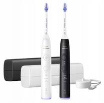 Elektriniai dantų šepetėliai PHILIPS Sonicare 6500 HX7419/01 juodas ir baltas, 2 vnt., su dėklu