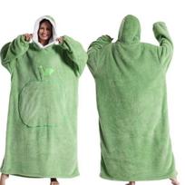 Soft Oversized Hoodie Blanket Reversible Wearable Sherpa Fleece Sweatshirt with Kangaroo Pocket one size gray