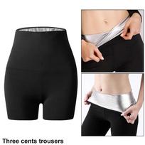 Womens Silver Ion Coating Thermo Pants Sweat Sauna Body Shapers Waist Trainer Slimming Shorts Fitness Leggings Trimmer Fat Burn M white