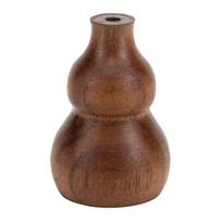 Mini medinė vaza Natūralaus riešuto moliūgo formos vaza Stalo mažas medinis pumpuro vazonas svetainei, stalui, lentynai, namų dekoravimui A brown
