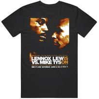 Lennox Lewis vs Mike Tyson Fight Poster Boxing Fan 100% Cotton T-shirt Mens Womens Tees Top 3XL brown