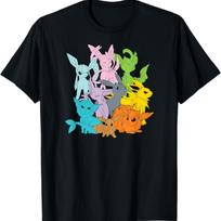Pokémon - Eevolutions Vienos spalvos marškinėliai S juoda