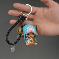 Cartoon Figure ONE PIECE Luffy Zoro Sanji Key Chain Pendant Doll Keychain Backpack Pendant Accessories Present brown