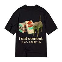 I Eat Cement Printed Cotton T-shirt Summer Men's and Women's New Clothing Fashion Casual High Quality Y2K T-shirt Street Wear S juoda
