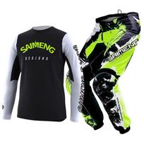 motocross gear set for kids Youth Jersey Pant Kits child green Motorcycle black 3 4 5 6 7 8 9 10 year Off-road suit blue orange Enduro cross boy girl S-20 black
