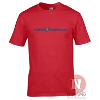 British Caledonian TShirt Classic Airline Seventies Air Travel Cabin Crew S red