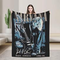 Nirvana Veido Juosta Antklodė Šilta Minkšta Raštuota Pliušinė Mėtoma Antklodė Lauko Kelionėms Biuras Flanelinė Paklodė Lovos Užvalkalas 75X95CM gray