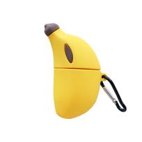 For AirPods Pro 3 Case 3D Banana Fruit Cartoon Funny Earphone Cases For AirPods 4 3 Pro 2 2nd Pro2 Pro3 Cover Funda With Hook For AirPods 3 2021 yellow