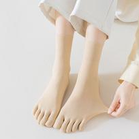 Solid Color Five Finger Socks Short Hosiery Five Toe Mid Tube Socks Sweat-absorbing   Outdoor kūno spalva