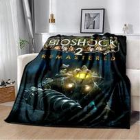 3D Retro BioShock Game Gamer  Blanket,Soft Throw Blanket for Home Bedroom Bed Sofa Picnic Travel Office Rest Cover Blanket Kids 100cmx150cm gray