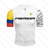 Merida Short Sleeve Cycling Jersey Set and Bib Shorts Kit Pro Race Bicycle Clothing Suit Men Summer MTB Ropa Maillot Breathable S white