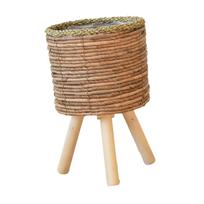 Woven Plant Rack Flower Frame Pots Straw Pots Hand Arrangement Plant Stands Indoor Holder Stool Pots Trays Decorations S brown