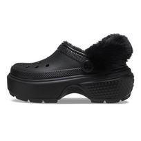 Crocs Stomp Lined Clogs EVA Comfortable and warm Unisex black plush part is not removable 38-39 juoda