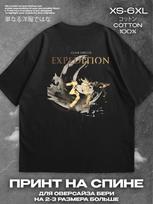 Expedition 33 black T‑shirt, print on back Mens Tshirt Womens Tshirts with Letters Print Short Sleeves T-Shirt Casual Street Tee Shirt Top L gray