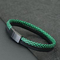 New Paracord Bracelet For Men Detachable Stainless Steel Magnet Buckle Bicolor Macrame Braslet Pulseira Masculina Gift For Him M 19.5cm 7.7Inch šviesiai mėlyna spalva