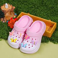 Kids Slip-On Clogs and Mules - Breathable, Waterproof, EVA Garden Shoes with Decorative Chain for Beach and Everyday Wear 168 24 orange
