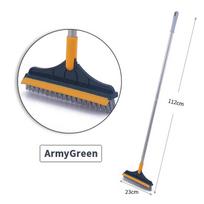 Grindų šveitimo šepetys 2 viename Valymo šepetys ilga rankena Nuimamas valytuvas Magic Broom Šepetys Valytuvas plytelės Virtuvės valymo įrankiai geltonai žalia