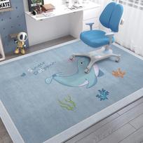 Crystal Velvet Astronaut Children's Crawling Mat - Childlike Cartoon Rug for Living Room, Bedroom, or Bedside 40*60cm gray