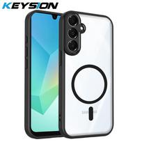 KEYSION Transparent Magnetic Phone Case for Samsung A56 5G A36 A26 5G Silicone+PC HD Clear Shockproof Cover for Galaxy A16 4G 5G for Samsung A56 5G juoda