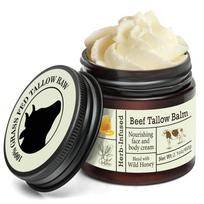 Beef Tallow Honey Balm, Beef Tallow for Skin, Deeply Nourishing Organic Grass Fed Tallow Balm, Beef Tallow Cream for Face&Body less