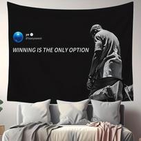 Kanye West Tapestry WINNING IS THE ONLY OPTION  Rap Trend Background Cloth Street Living Room Room Decoration 100X70CM gray