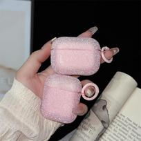 For Airpods Pro 3/Pro 2/Pro/4/3/2 Glitter Rhinestone Case Bling Matte Protective Funda Airpods Bluetooth Earphone Bag for airpods 2 rožinė