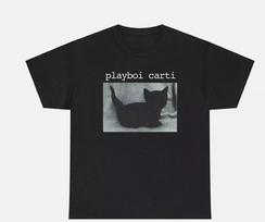 Playboi Carti Black Cat Tee  T Shirt Full Size S-5XL XXL gray