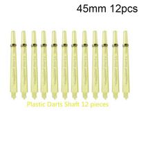 12Pcs 4.5mm Screw Thread Dart Shafts Plastic 45mm 35mm with O Ring for Exciting Dart Challenges 45mm geltona