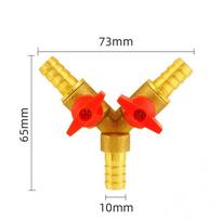 8mm/10mm/12mm Y Type Hose Barb Three 3 Way Brass Shut Off Ball Valve Pipe Fitting Connector Adapter For Fuel Gas Water Oil Air