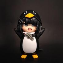 Naujas Mielas Gugu Gaga Mažasis Pingvinas Mergaitė Administratorė Anime Figūrėlė Modelis Žaislas Darbalaukio kompiuterio korpuso dekoracija Staigmena Kolekcija Dovana black