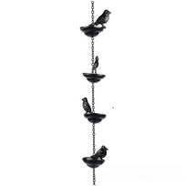 Creative Metal Bird Rain Chain Rain Catcher, Gutter Downspout Rainwater Drainage Decorative Chain, Outdoor Garden Roof Drainage Ornament 4 birds(60cm) -- 1pc juoda