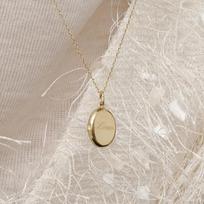 14k Mini locket pendant necklace White Gold (Plated) (15,000 won) beige