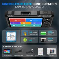 OBD2 Scanner KINGBOLEN S6 ELite CAN FD All System Bidirectional Test Car Diagnostic Tool TPMS AdBlue DPF 15 Reset Lifetime free Update S6 ELITE