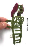 1Pcs Velvet Tulip Flower Hair Claws For Women Girls Hair Accessories brown