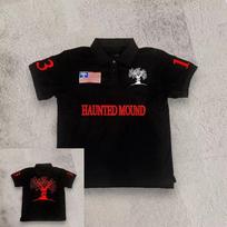 Haunted Mound Polo Marškinėliai Amerika Retro Gatvės Hip Hop Trumpomis Rankovėmis Marškinėliai Y2k Vyriški Laisvalaikio Siuvinėjimas Medvilninis Viršus Beisbolo Drabužiai S gray