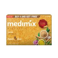 Medimix Ajurvedinis sandalmedžio muilas 125g x 5 Muilas| Švelnus valomasis muilas su sandalmedžio ir Eladi aliejumi natūraliam spindesiui, lygesnei odos spalvai ir gyvybingai odai yellow