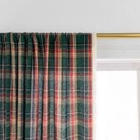 Užuolaidos Baigtos Kalėdinės Žalios Languotos Retro Mažo Lango Virtuvės Užuolaida Pusiau Užtemdanti Plaukiojanti Užuolaida Height 45 * Width 132cm black