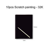 10/20PCS 16K/32K Children Scratch Paper Toys Rainbow Multi-function Scratch Painting Toy DIY Scratch-off Paper for Kids TMZ black