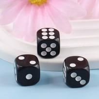 16MM Rounded Solid Color Point Dice juoda